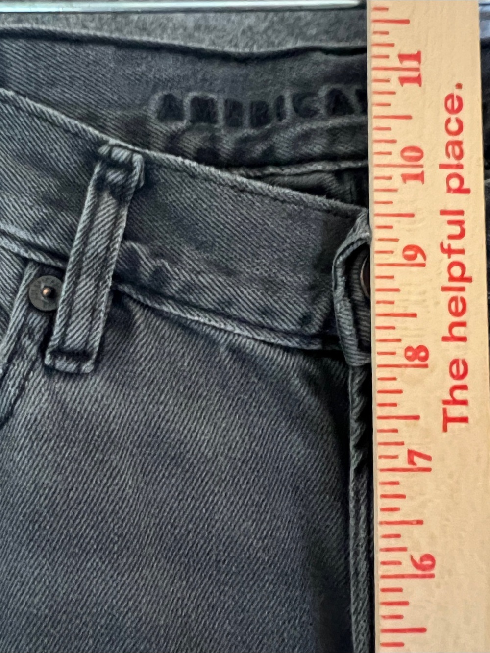 American Eagle Super High-Waisted Wide Leg Jeans Faded Black Size 2 Regular - Picture 12 of 16